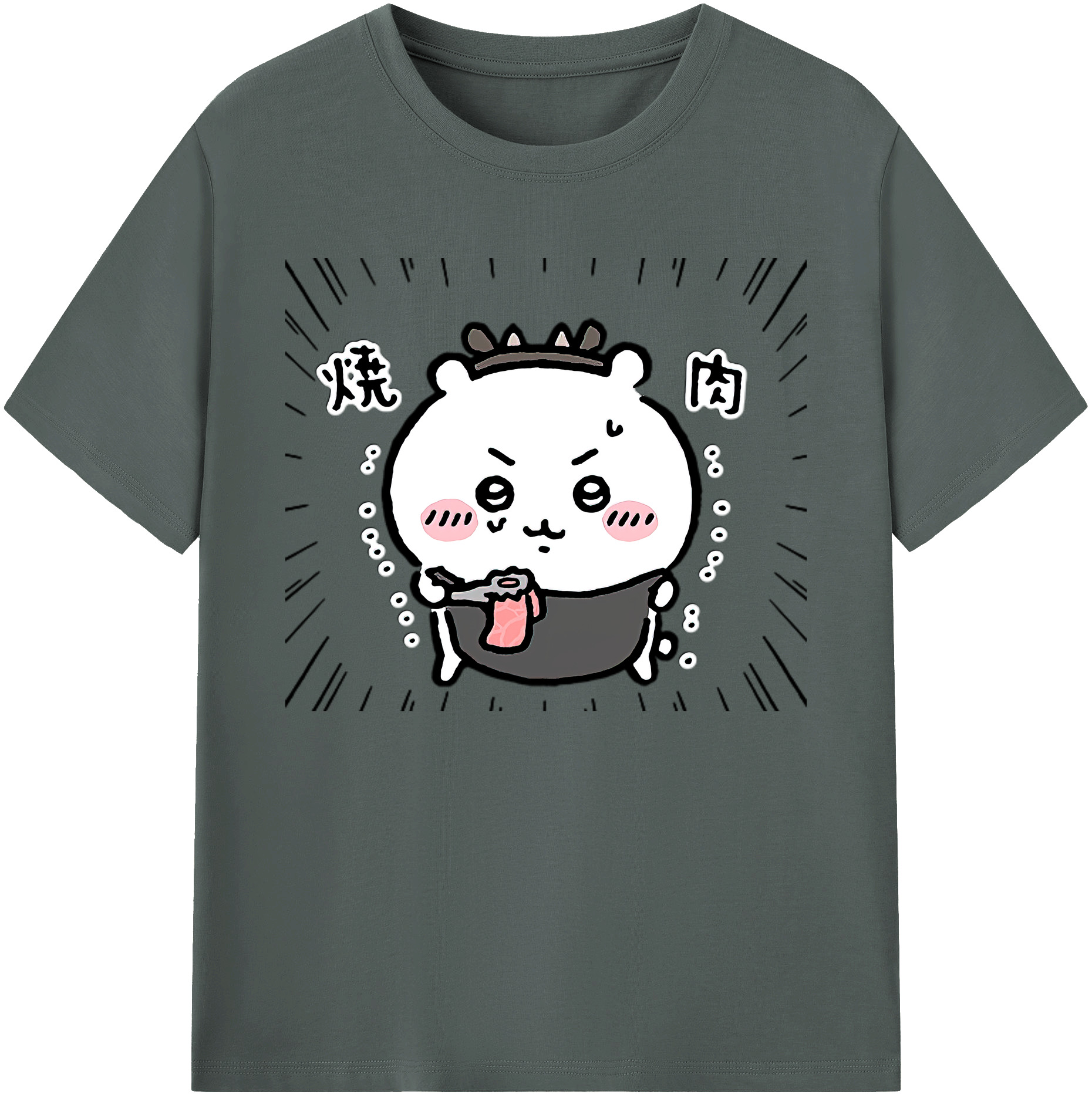 （画像用） ちいかわ ちいかわ Chii-kawa chiikawa 綿100％ メンズ半袖Tシャツ｜肌触りやわらか＆通気性
